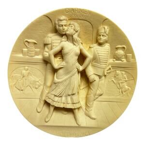 Ivory Alabaster Collector's Plate Carmen by Gino Ruggeri Italy Opera No. AD7365